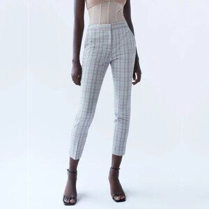 2/$30 ZARA Checkered Capri Pants Gray Multi Small #A1253